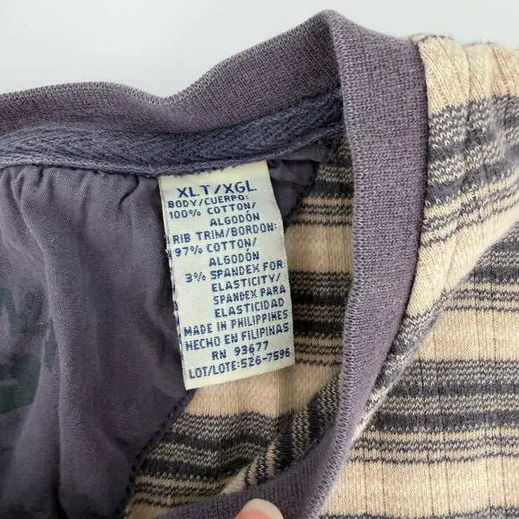 Arizona Jean Co. Men's XLT Striped Henley Shirt‎ - Beige - Picture 4 of 7